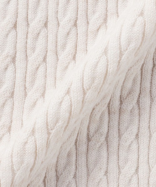 TOKYO SHIRTS（トウキョウシャツ）の「アンチピリング 配色ケーブルカーディガン（カーディガン/ボレロ・レディース・オフホワイト/チャコール・M/L/LL）」の7枚目の写真
