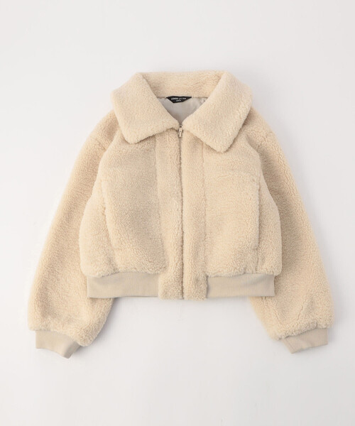 COMME CA ISM（コムサイズム）の「ボアフリース ショート ブルゾン（ブルゾン・キッズ・ネイビー/アイボリー・100cm/110cm/120cm/130cm/140cm/150cm）」の4枚目の写真