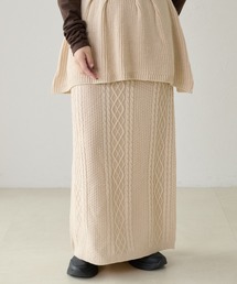 【apres jour clair】【セットアップ可能】ケーブルニットスカート