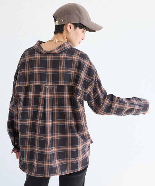 BARNYARDSTORM（バンヤードストーム）の「BARNYARDSTORM / ビエラ起毛チェックシャツ / ハンドウォッシャブル（シャツ/ブラウス・レディース・ブラック・FREE）」の4枚目の写真