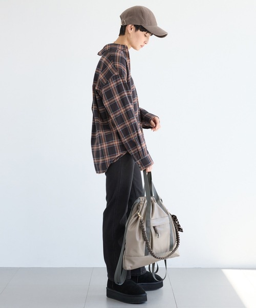 BARNYARDSTORM（バンヤードストーム）の「BARNYARDSTORM / ビエラ起毛チェックシャツ / ハンドウォッシャブル（シャツ/ブラウス・レディース・ブラック・FREE）」の6枚目の写真