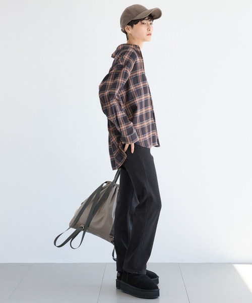 BARNYARDSTORM（バンヤードストーム）の「BARNYARDSTORM / ビエラ起毛チェックシャツ / ハンドウォッシャブル（シャツ/ブラウス・レディース・ブラック・FREE）」の7枚目の写真