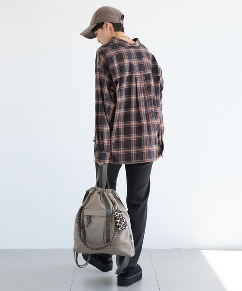 BARNYARDSTORM（バンヤードストーム）の「BARNYARDSTORM / ビエラ起毛チェックシャツ / ハンドウォッシャブル（シャツ/ブラウス・レディース・ブラック・FREE）」の8枚目の写真