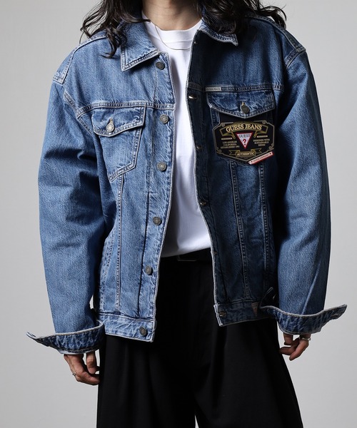 ジャケット・アウター OLD GUESS Half Zip Anorak denime y2k ゲス GUESS Originals Denim Flight Jacket （F7WK） ジャケット