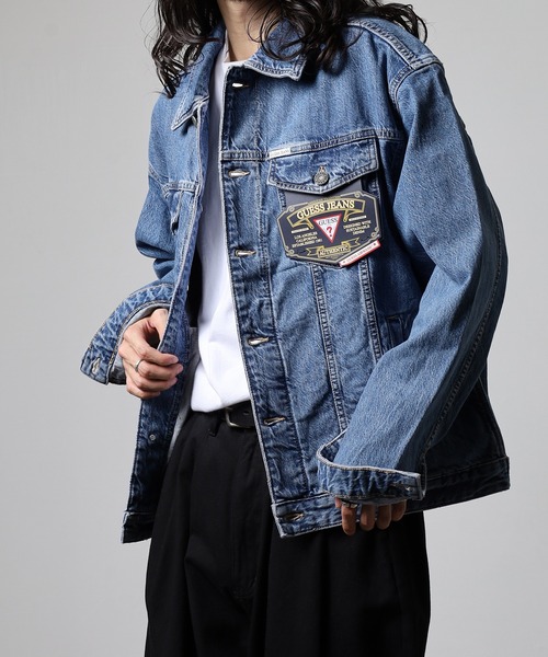 GUESS JEANS GJ MENS OVERSIZE TRUCKER JACKET ゲス オーバーサイズ