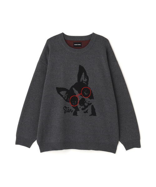 DANKE SCHON（ダンケシェーン）の「【WEB&DEPOT限定】DankeSchon/ダンケシェーン/W Jacquard DOG KNIT（ニット/セーター・レディース・ホワイト系2/ブルー/チャコールグレー・L/M/XL）」の11枚目の写真