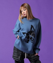 DANKE SCHON | 【WEB&DEPOT限定】DankeSchon/ダンケシェーン/W Jacquard DOG KNIT(ニット/セーター)