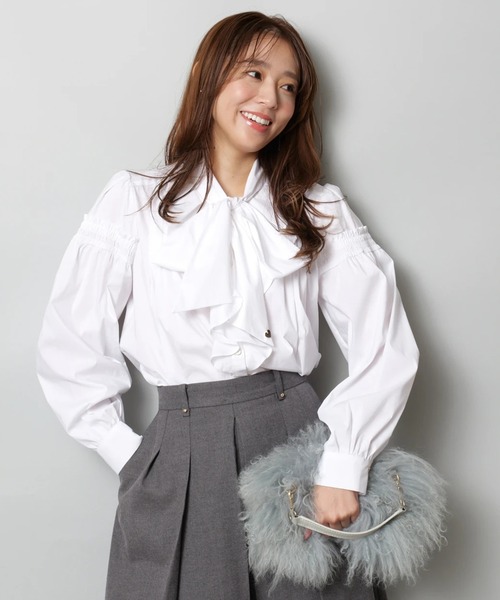 JUSGLITTY（ジャスグリッティー）の「シャツボウタイブラウス（シャツ/ブラウス・レディース・ブルー/ホワイト・1/2）」の20枚目の写真