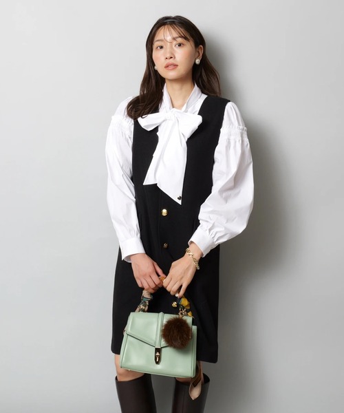 JUSGLITTY（ジャスグリッティー）の「シャツボウタイブラウス（シャツ/ブラウス・レディース・ブルー/ホワイト・1/2）」の5枚目の写真