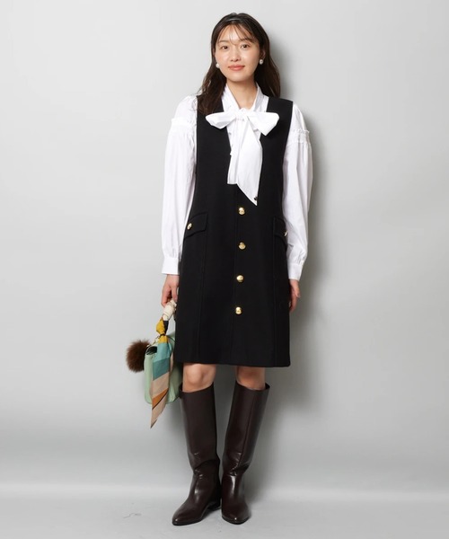 JUSGLITTY（ジャスグリッティー）の「シャツボウタイブラウス（シャツ/ブラウス・レディース・ブルー/ホワイト・1/2）」の4枚目の写真