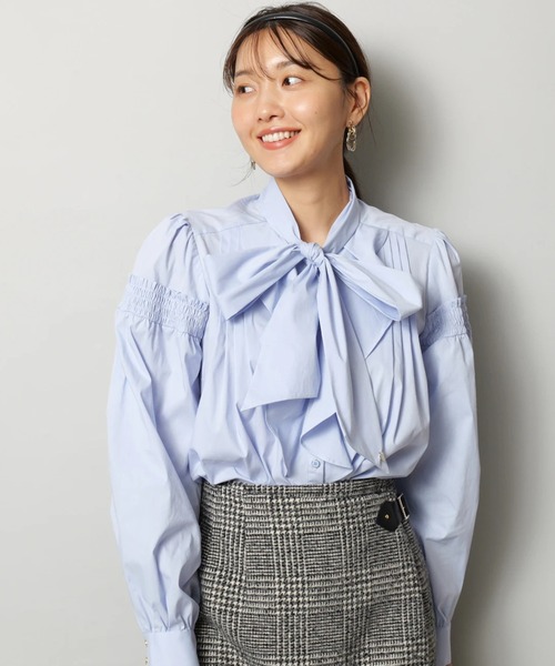 JUSGLITTY（ジャスグリッティー）の「シャツボウタイブラウス（シャツ/ブラウス・レディース・ブルー/ホワイト・1/2）」の12枚目の写真