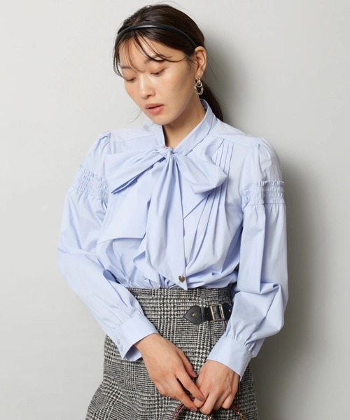 JUSGLITTY（ジャスグリッティー）の「シャツボウタイブラウス（シャツ/ブラウス・レディース・ブルー/ホワイト・1/2）」の16枚目の写真