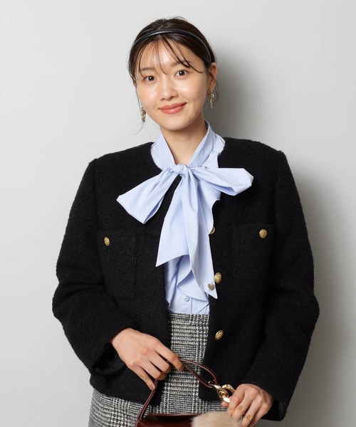 JUSGLITTY（ジャスグリッティー）の「シャツボウタイブラウス（シャツ/ブラウス・レディース・ブルー/ホワイト・1/2）」の15枚目の写真