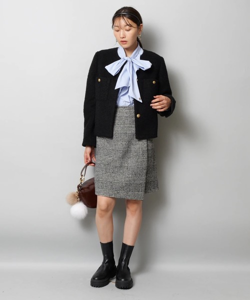 JUSGLITTY（ジャスグリッティー）の「シャツボウタイブラウス（シャツ/ブラウス・レディース・ブルー/ホワイト・1/2）」の13枚目の写真