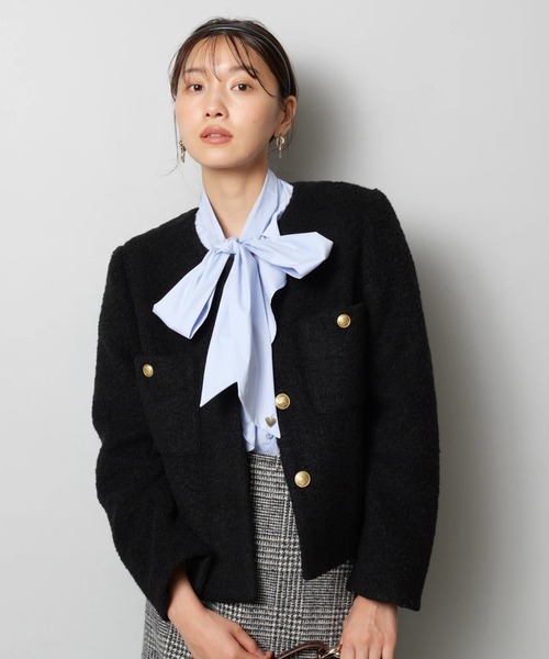 JUSGLITTY（ジャスグリッティー）の「シャツボウタイブラウス（シャツ/ブラウス・レディース・ブルー/ホワイト・1/2）」の11枚目の写真