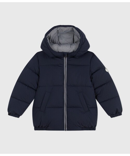PETIT BATEAU（プチバトー）の「中綿入りフードジャケット（ダウンジャケット/コート・キッズ・ライトイエロー/ライトピンク/ネイビー/グリーン・6YEAR/8YEAR/10YEAR/12YEAR）」の3枚目の写真