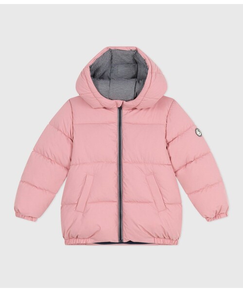 PETIT BATEAU（プチバトー）の「中綿入りフードジャケット（ダウンジャケット/コート・キッズ・ライトイエロー/ライトピンク/ネイビー/グリーン・6YEAR/8YEAR/10YEAR/12YEAR）」の4枚目の写真
