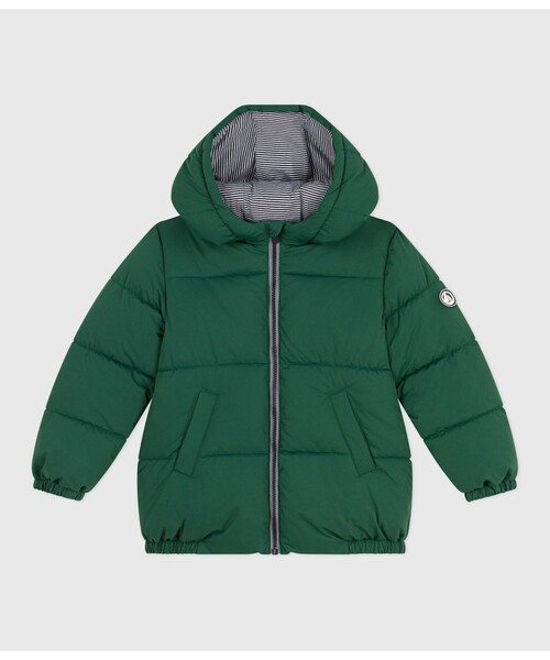 PETIT BATEAU（プチバトー）の「中綿入りフードジャケット（ダウンジャケット/コート・キッズ・ライトイエロー/ライトピンク/ネイビー/グリーン・6YEAR/8YEAR/10YEAR/12YEAR）」の2枚目の写真