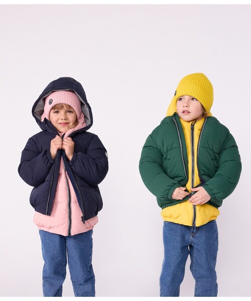 PETIT BATEAU（プチバトー）の「中綿入りフードジャケット（ダウンジャケット/コート・キッズ・ライトイエロー/ライトピンク/ネイビー/グリーン・6YEAR/8YEAR/10YEAR/12YEAR）」の7枚目の写真