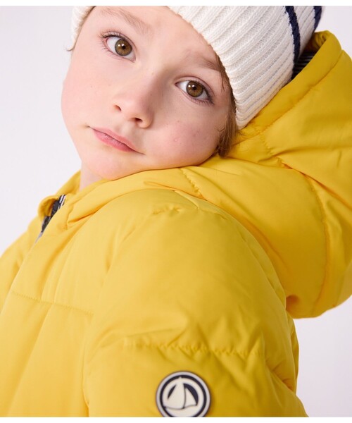 PETIT BATEAU（プチバトー）の「中綿入りフードジャケット（ダウンジャケット/コート・キッズ・ライトイエロー/ライトピンク/ネイビー/グリーン・6YEAR/8YEAR/10YEAR/12YEAR）」の9枚目の写真