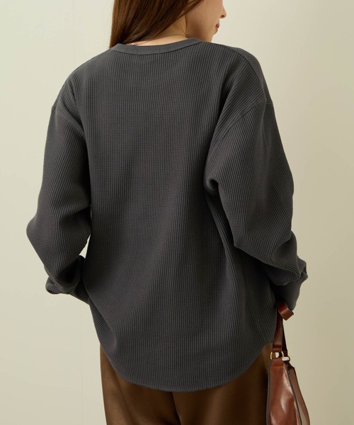 NAVY（ネイビー）の「nAvy リラックスFITワッフルロングTシャツ（Tシャツ/カットソー・メンズ・チャコールグレー/グレー/アイボリー/ベージュ・XL/L/M/S）」の10枚目の写真