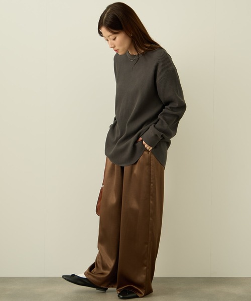 NAVY（ネイビー）の「nAvy リラックスFITワッフルロングTシャツ（Tシャツ/カットソー・メンズ・チャコールグレー/グレー/アイボリー/ベージュ・XL/L/M/S）」の12枚目の写真