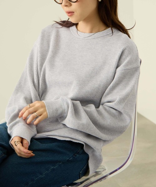 NAVY（ネイビー）の「nAvy リラックスFITワッフルロングTシャツ（Tシャツ/カットソー・メンズ・チャコールグレー/グレー/アイボリー/ベージュ・XL/L/M/S）」の17枚目の写真