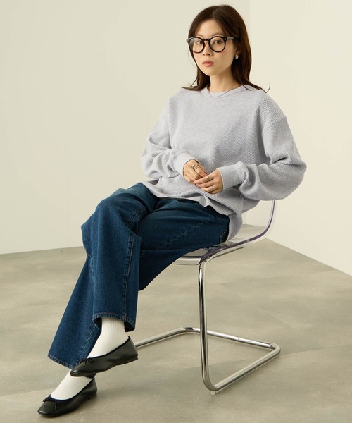 NAVY（ネイビー）の「nAvy リラックスFITワッフルロングTシャツ（Tシャツ/カットソー・メンズ・チャコールグレー/グレー/アイボリー/ベージュ・XL/L/M/S）」の20枚目の写真