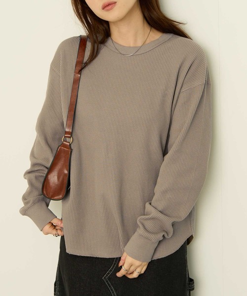 NAVY（ネイビー）の「nAvy リラックスFITワッフルロングTシャツ（Tシャツ/カットソー・メンズ・チャコールグレー/グレー/アイボリー/ベージュ・XL/L/M/S）」の22枚目の写真