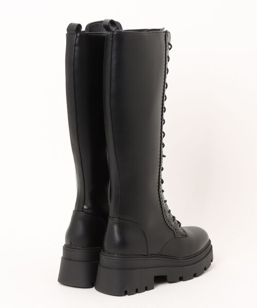 SPINNS（スピンズ）の「強さと美しさを兼ね備えた / 合皮ロングブーツ/レースアップ（ブーツ・レディース・ブラック/ダークブラウン・M/LL/L）」の3枚目の写真