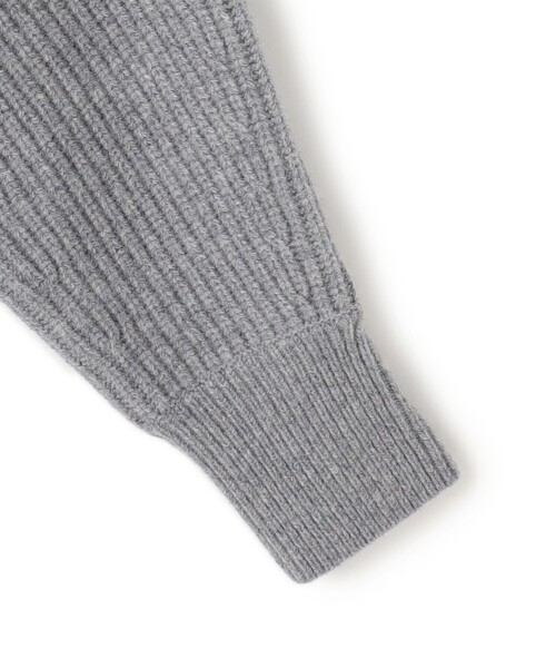 洗える】ウールカシミヤチャンキー クロップド スキッパーニット