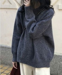 クルーネックオーバーサイズ ニットプルオーバー