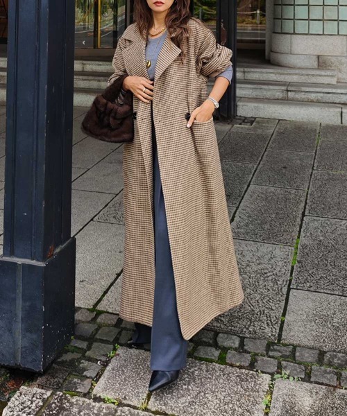 esutoreja（エストレジャ）の「ガンクラブチェックロングコート