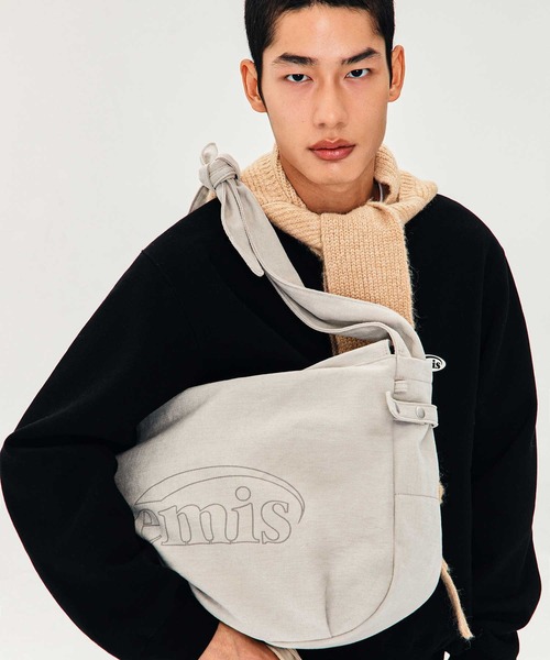 EMIS(イミス)の「VINTAGE COTTON CROSSBODY BAG(メッセンジャーバッグ・レディース・グレー/ベージュ・FREE)」の6枚目の写真