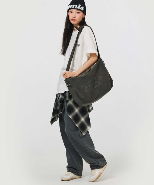 EMIS(イミス)の「VINTAGE COTTON CROSSBODY BAG(メッセンジャーバッグ・レディース・グレー/ベージュ・FREE)」の13枚目の写真