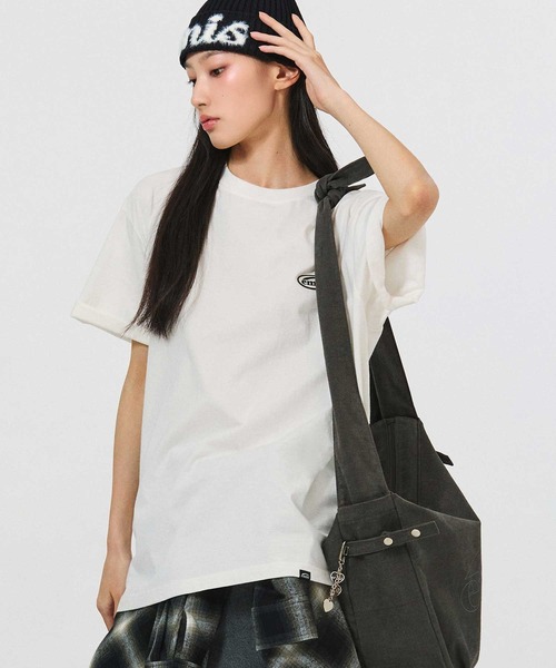 EMIS(イミス)の「VINTAGE COTTON CROSSBODY BAG(メッセンジャーバッグ・レディース・グレー/ベージュ・FREE)」の14枚目の写真