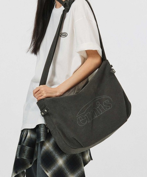 EMIS(イミス)の「VINTAGE COTTON CROSSBODY BAG(メッセンジャーバッグ・レディース・グレー/ベージュ・FREE)」の15枚目の写真