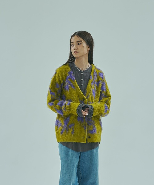 ROSE BUD（ローズバッド）の「FLOWER JACQUARD CARDIGAN（カーディガン/ボレロ・レディース・グレー/イエロー/ブラウン・ONE SIZE）」の10枚目の写真