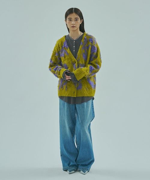 ROSE BUD（ローズバッド）の「FLOWER JACQUARD CARDIGAN（カーディガン/ボレロ・レディース・グレー/イエロー/ブラウン・ONE SIZE）」の13枚目の写真