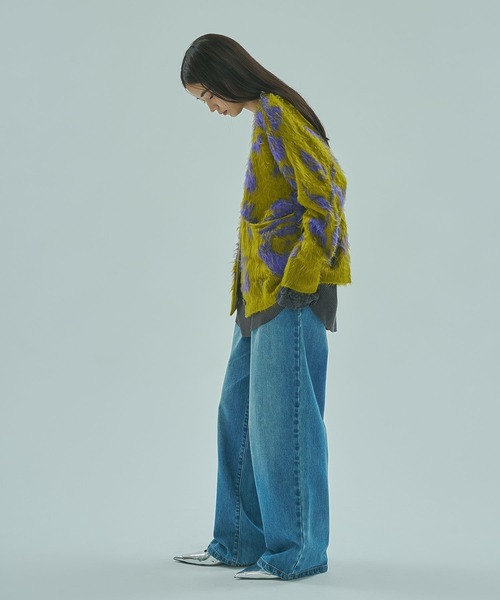 ROSE BUD（ローズバッド）の「FLOWER JACQUARD CARDIGAN（カーディガン/ボレロ・レディース・グレー/イエロー/ブラウン・ONE SIZE）」の14枚目の写真