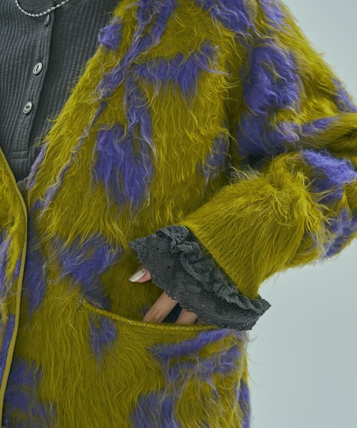 ROSE BUD（ローズバッド）の「FLOWER JACQUARD CARDIGAN（カーディガン/ボレロ・レディース・グレー/イエロー/ブラウン・ONE SIZE）」の16枚目の写真