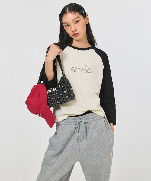 EMIS(イミス)の「(W) 3/4 SLEEVE RAGLAN T-SHIRT(Tシャツ/カットソー・レディース・ホワイト/ミックスグレー/クリーム・FREE)」の6枚目の写真