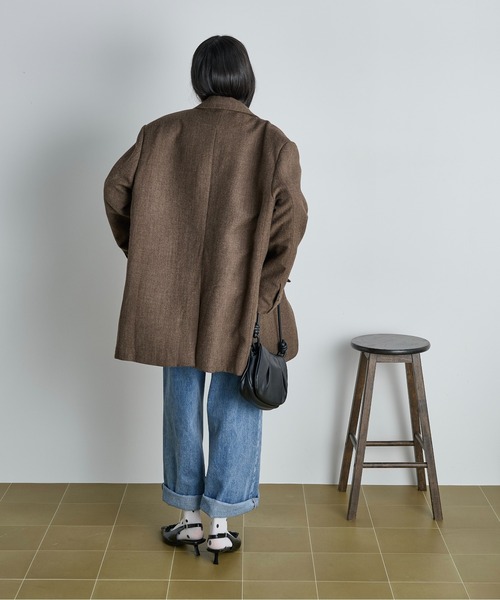 THE YOn（ザヨン）の「ヘリテージグランパジャケット（テーラードジャケット・レディース・ブラウン/グレー・FREE）」の14枚目の写真