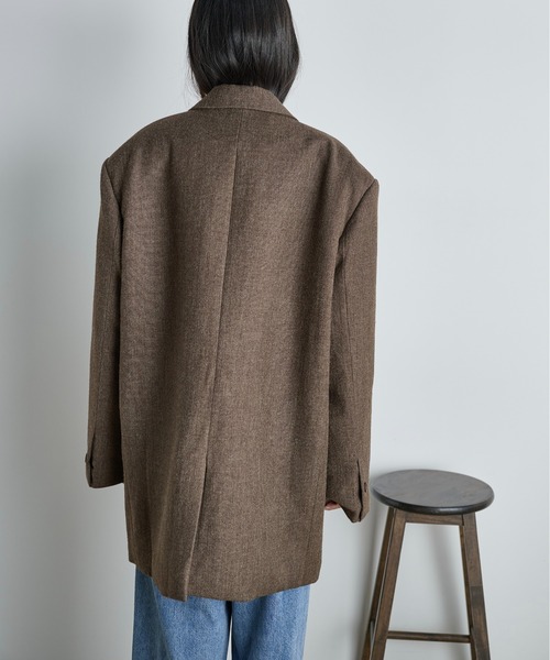 THE YOn（ザヨン）の「ヘリテージグランパジャケット（テーラードジャケット・レディース・ブラウン/グレー・FREE）」の8枚目の写真