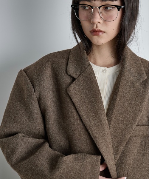 THE YOn（ザヨン）の「ヘリテージグランパジャケット（テーラードジャケット・レディース・ブラウン/グレー・FREE）」の9枚目の写真
