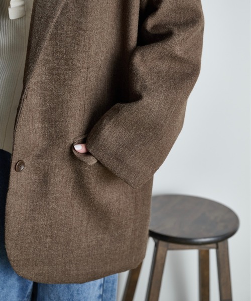 THE YOn（ザヨン）の「ヘリテージグランパジャケット（テーラードジャケット・レディース・ブラウン/グレー・FREE）」の10枚目の写真