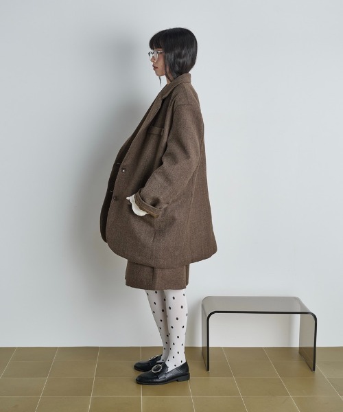 THE YOn（ザヨン）の「ヘリテージグランパジャケット（テーラードジャケット・レディース・ブラウン/グレー・FREE）」の22枚目の写真