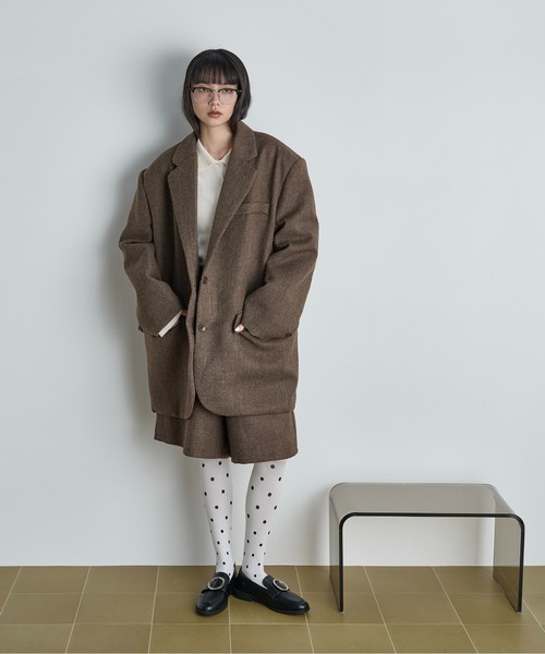 THE YOn（ザヨン）の「ヘリテージグランパジャケット（テーラードジャケット・レディース・ブラウン/グレー・FREE）」の20枚目の写真