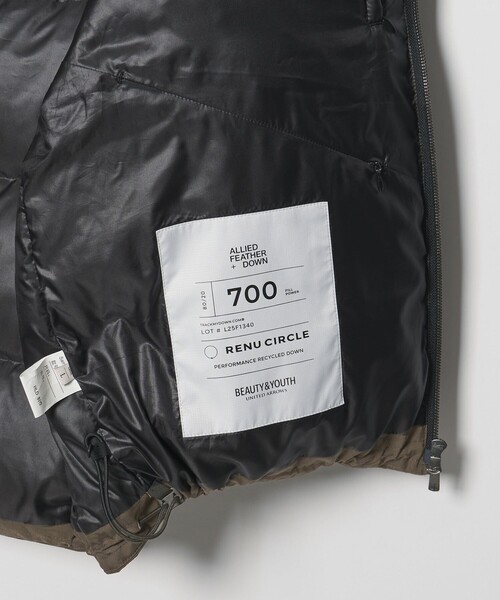 BEAUTY&YOUTH UNITED ARROWS(ビューティーアンドユースユナイテッドアローズ)の「小松マテーレ スタンドカラー ダウンジャケット 700FP 撥水機能(ダウンジャケット/コート・メンズ・ダークグレー/ブラック/オリーブ・S/M/L/XL)」の20枚目の写真