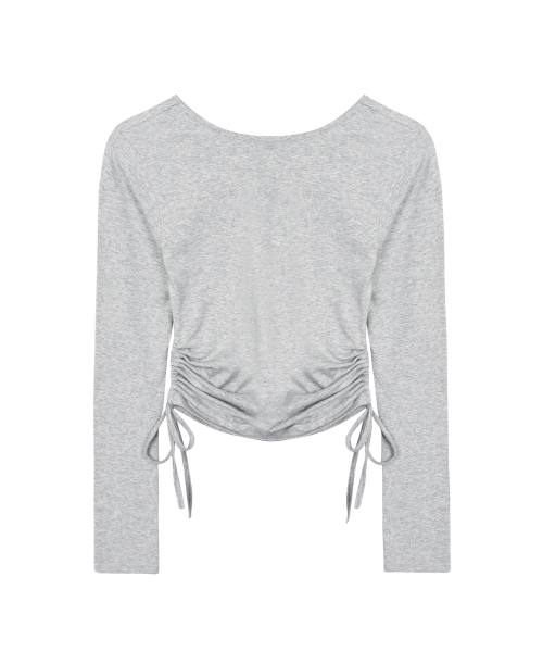 NICK&NICOLE(ニックアンドニコール)の「LABEL STRING SLIM LONG SLEEVE TOP_GRAY(Tシャツ/カットソー・レディース・その他・FREE)」の5枚目の写真